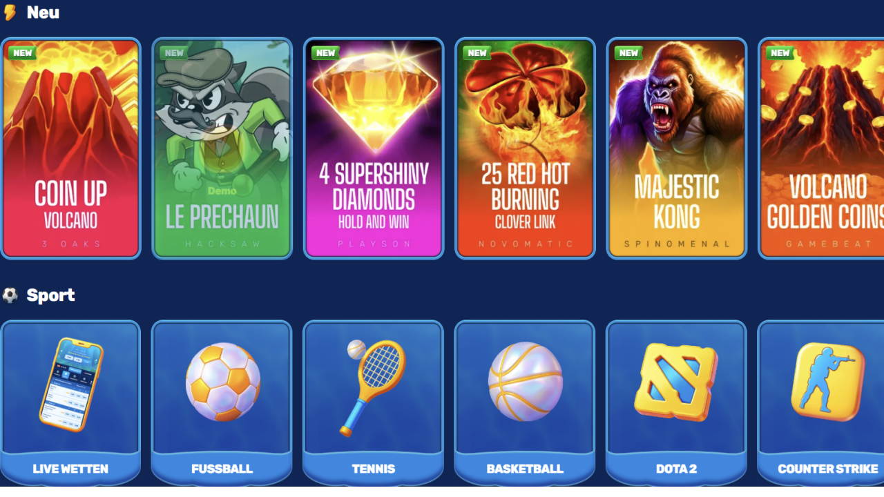 Spinfin Casino games